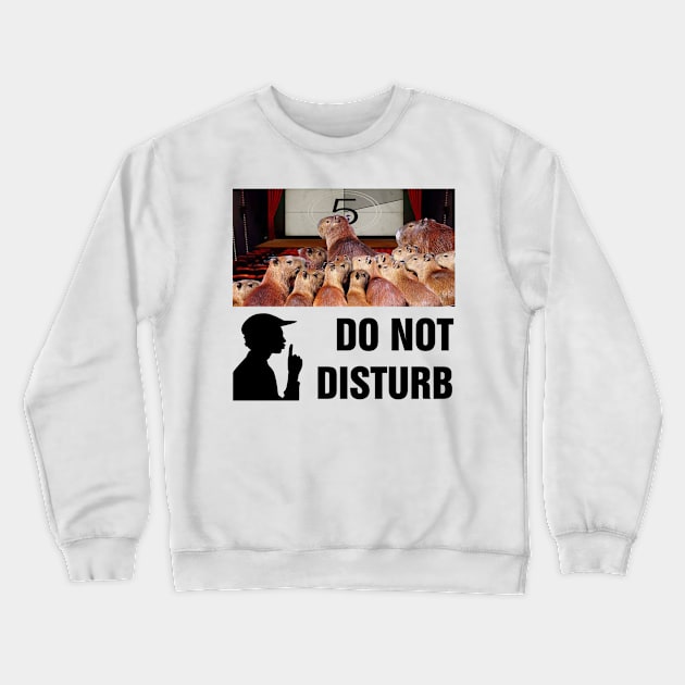 Do not disturb capybaras watching movie on cinema Crewneck Sweatshirt by richercollections